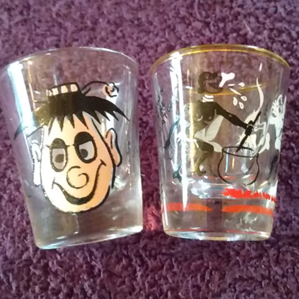 2 vintage shot glasses